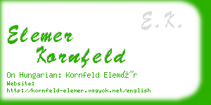 elemer kornfeld business card